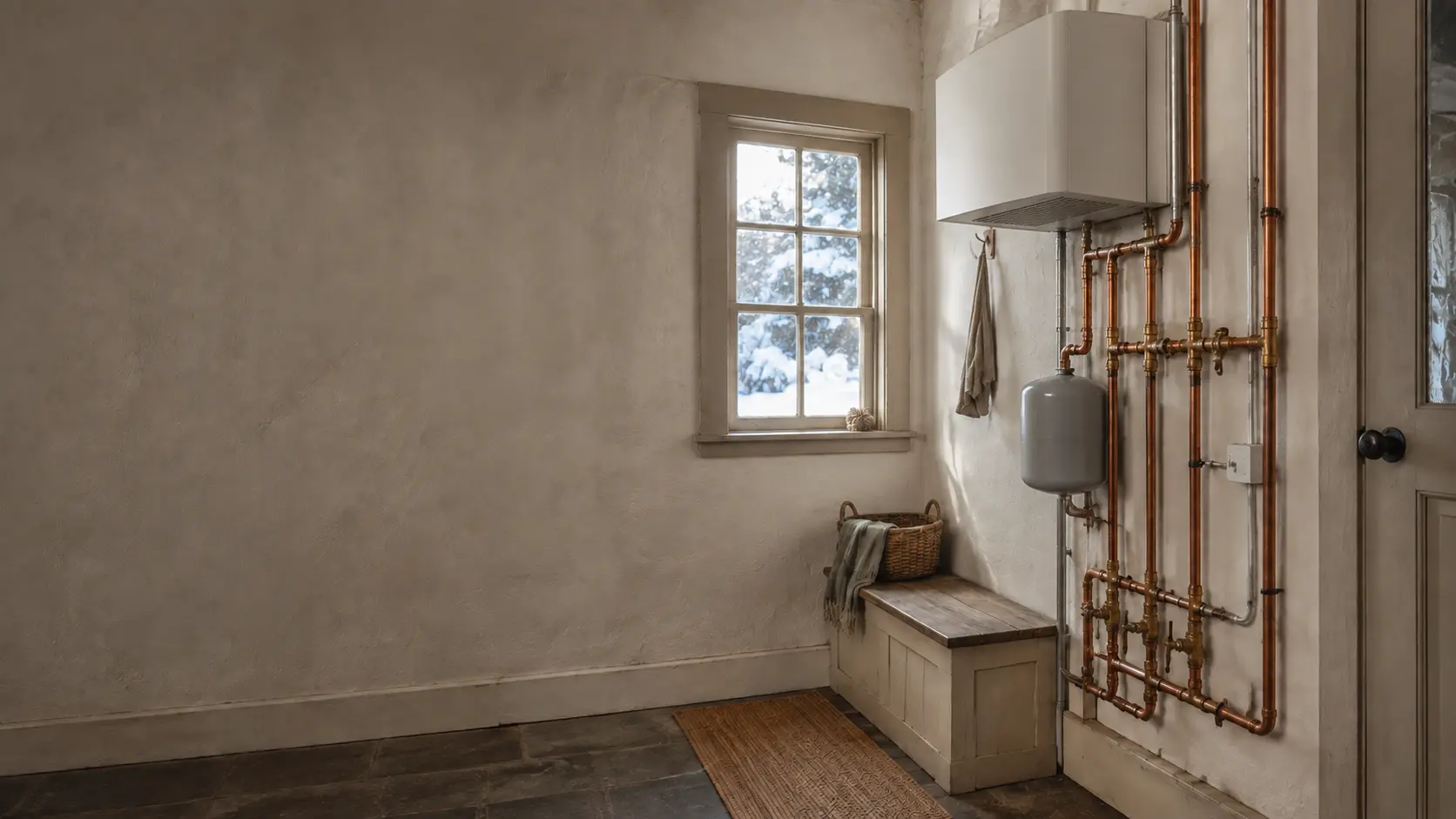 Plumbing and heating equipment in a Vermont home